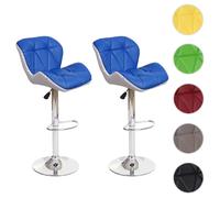 Mendler Lot de 2 tabourets de bar - Bleu