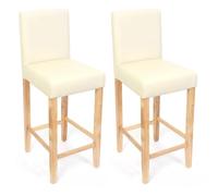 Mendler Lot de 2 tabourets de bar - Crème