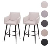 Mendler Lot de 2 tabourets de bar - Crème
