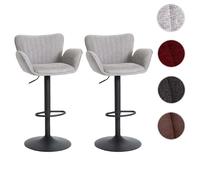 Mendler Lot de 2 tabourets de bar - Gris