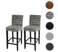 Mendler Lot de 2 tabourets de bar - Gris