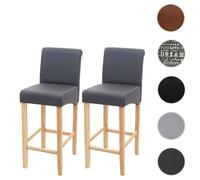 Mendler Lot de 2 tabourets de bar - Gris