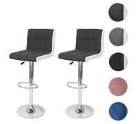 Mendler Lot de 2 tabourets de bar - Gris foncé