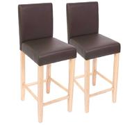 Mendler Lot de 2 tabourets de bar - Marron