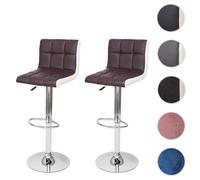 Mendler Lot de 2 tabourets de bar - Marron