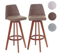 Mendler Lot de 2 tabourets de bar - Marron