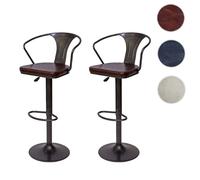 Mendler Lot de 2 tabourets de bar - Noir