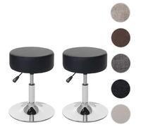 Mendler Lot de 2 tabourets de bar - Noir