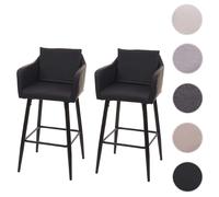 Mendler Lot de 2 tabourets de bar - Noir