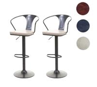 Mendler Lot de 2 tabourets de bar - Noir
