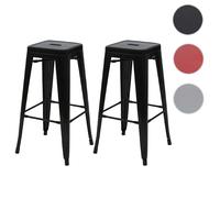Mendler lot de 2 tabourets de bar - Noir