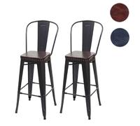 Mendler Lot de 2 tabourets de bar - Noir