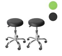 Mendler Lot de 2 tabourets de bar pivotants - Noir