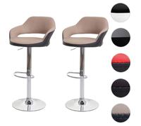 Mendler Lot de 2 tabourets de bar pivotants - Taupe