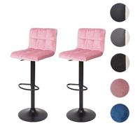 Mendler Lot de 2 tabourets de bar - Rose