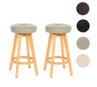 Mendler Lot de 2 tabourets de bar - Taupe
