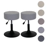 Mendler Lot de 2 tabourets de maquillage - Gris