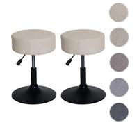 Mendler Lot de 2 tabourets maquillage - Crème