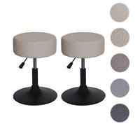 Mendler Lot de 2 tabourets pivotants - Beige