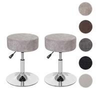 Mendler Lot de 2 tabourets pivotants - Gris