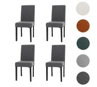 MENDLER Lot de 4 chaises Littau - Velours Gris