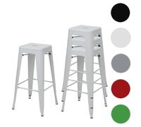 Mendler lot de 4 tabourets de bar - Blanc