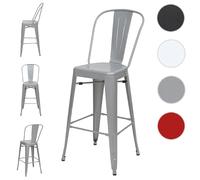 Mendler Lot de 4 tabourets de bar - Gris