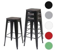 Mendler Lot de 4 tabourets de bar - Noir