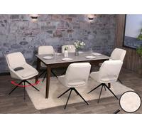 Mendler Lot de 6 chaises de Salle à Manger HWC-N73 Boucle crème