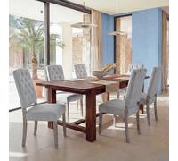 Lot de 6 chaises de salle à manger MENDLER HWC-O66b gris clair Gris