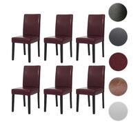 Lot de 6 chaise mendler en bois non pliable interieur H. 90 cm rouge Rouge G