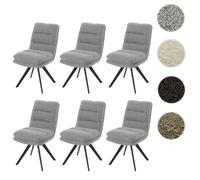 Lot de 6 chaises de salle à manger HWC-G66, chaise de cuisine, pivotante Auto-Position Tissu/Textile Bou ertifié MVG gris clair