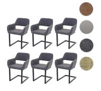 Mendler Lot de 6 chaises HWC-A50 - Gris