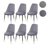Mendler Lot de 6 chaises HWC-H28 - Gris