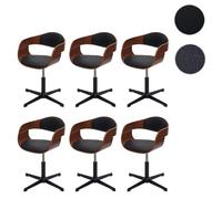 Mendler Lot de 6 chaises HWC-H46 - Noyer