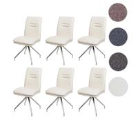 Mendler Lot de 6 chaises HWC-H70 crème-beige