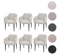 MENDLER Lot de 6 Chaises HWC-H93 - Crème Beige