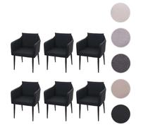 Mendler Lot de 6 Chaises HWC-H93 - Noir