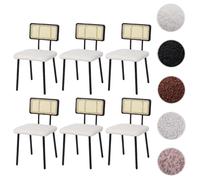 Mendler Lot de 6 Chaises HWC-K88 - Blanc