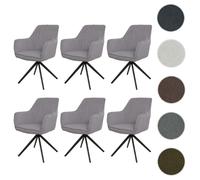 Mendler Lot de 6 chaises de salle à manger HWC-L79 Auto-Position Gris clair