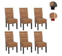 Mendler Lot de 6 chaises M69, Banane tressée - Pieds foncés