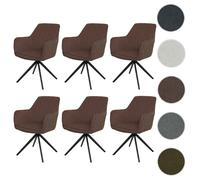 Mendler Lot de 6 chaises pivotantes - Marron