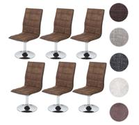 Mendler Lot de 6 Chaises Vintage Marron