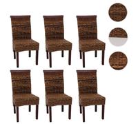 Mendler Chaises M45 – Banane tressée, 47x54x93 cm, pieds marrons – Lot de 6
