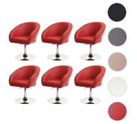 Lot De 6 Chaises De Salle À Manger Hwc-F19, Chaise De Cuisine Pivotante Loungesessel, Pivotante Réglable En Hauteur Similicuir Multicolore