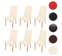 6x chaise de salle à manger chaise de cuisine chaise M37 similicuir mat, crème, pieds clairs