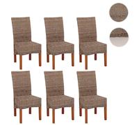 Lot de 6 chaise mendler H. 97 cm non pliable interieur en bois naturel Marron G
