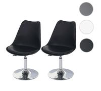 Mendler 2X Chaise pivotante Malmö T501, Hauteur réglable, Similicuir - Noir