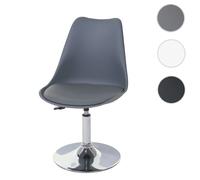 Chaise pivotante Malmö T501, chaise de cuisine, réglable en hauteur, similicuir ~ gris foncé, pied chromé