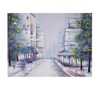 Tableau peinture à huile, ville, peint à la main à 100%, toile de décoration murale XL 120x90cm